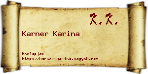 Karner Karina névjegykártya